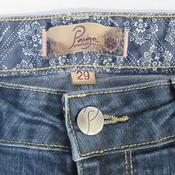 PAIGE‎ Premium Denim Roxbury Skinny Ankle Crop Jeans Size 29 (30.5) Medium Wash - Picture 7 of 16